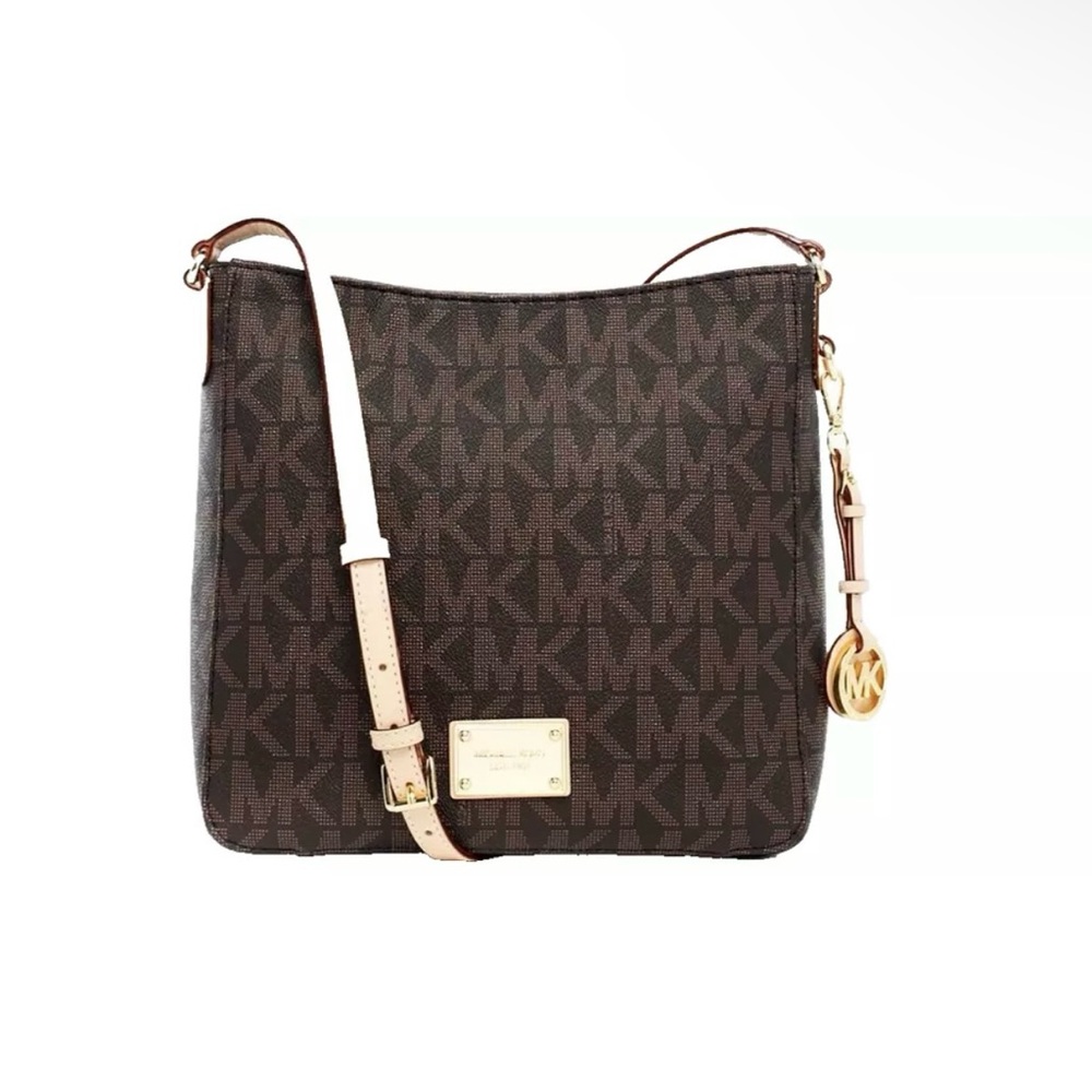 Michael Kors Monogram Jet Set Travel Large Messenger Crossbody Bag